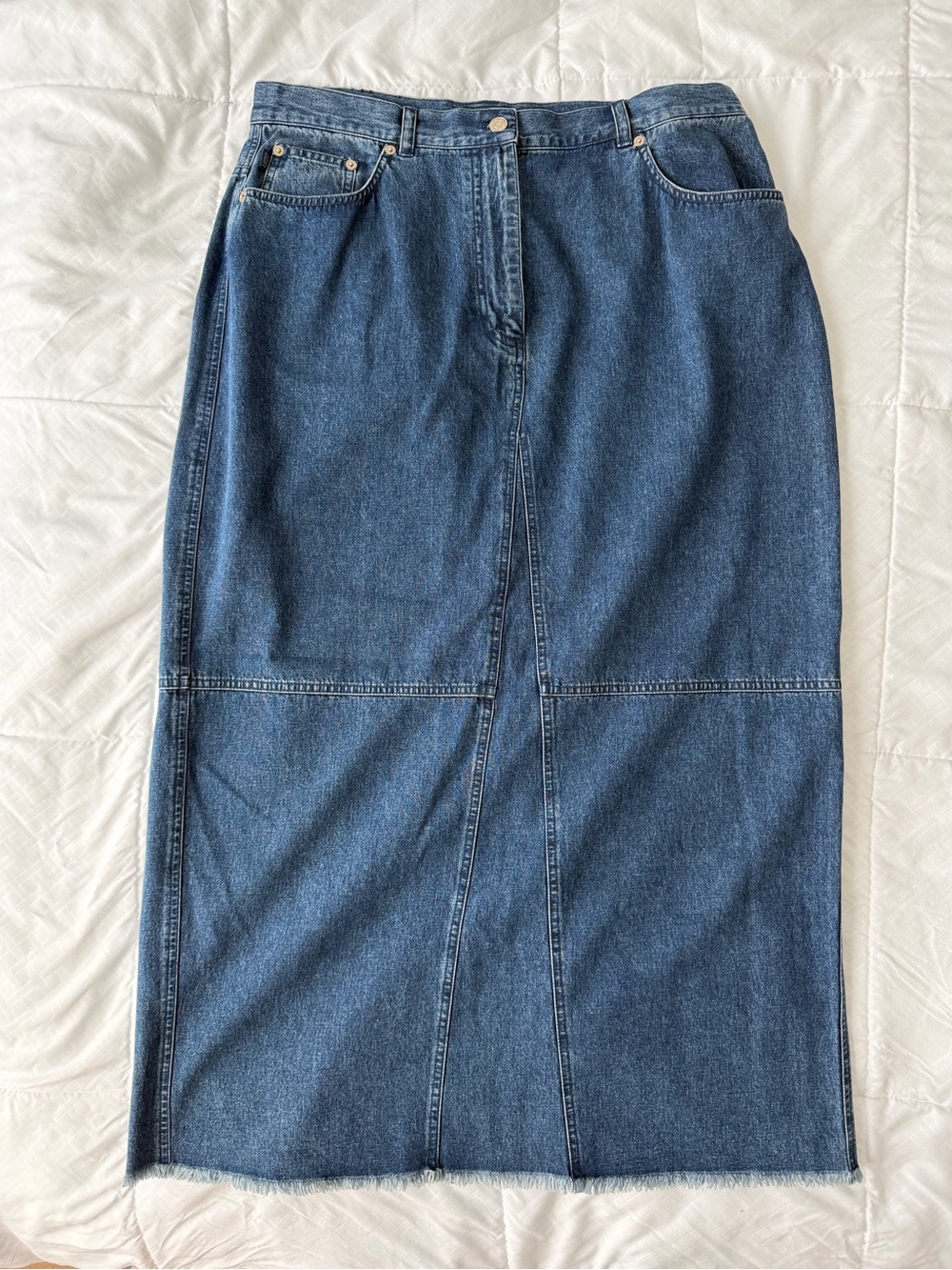 Vintage Lauren Jeans Co Ralph Lauren Denim Maxi Skirt 16W 90s Cowgirl Western